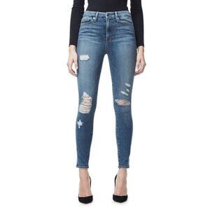 Good American Good Waist High Waist Ripped Skinny Jeans Size 25 0 XS Blue